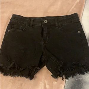 black jean shorts